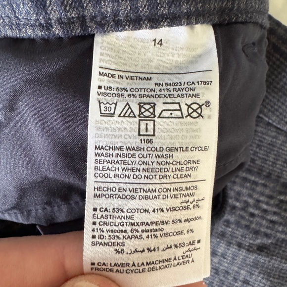 Old Navy Pixie High Rise Plaid Ankle Pants Blue Size 14 Stretchy Preppy Office - Picture 6 of 13